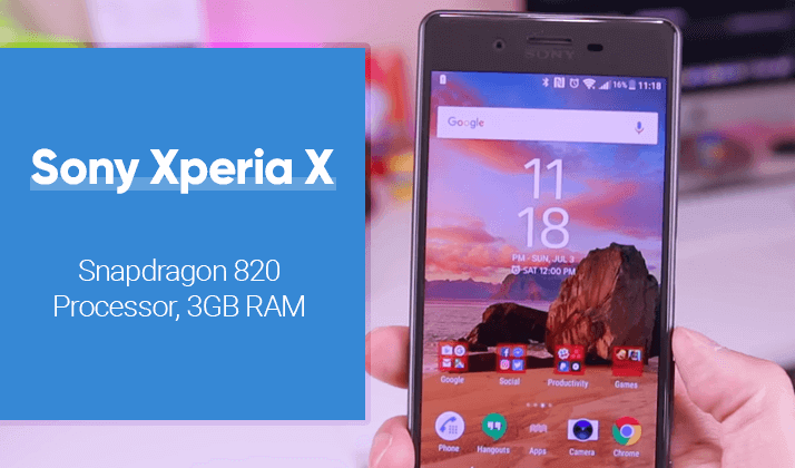 Sony Xperia X android smartphone with snapdragon 820 processor and 3GB ram
