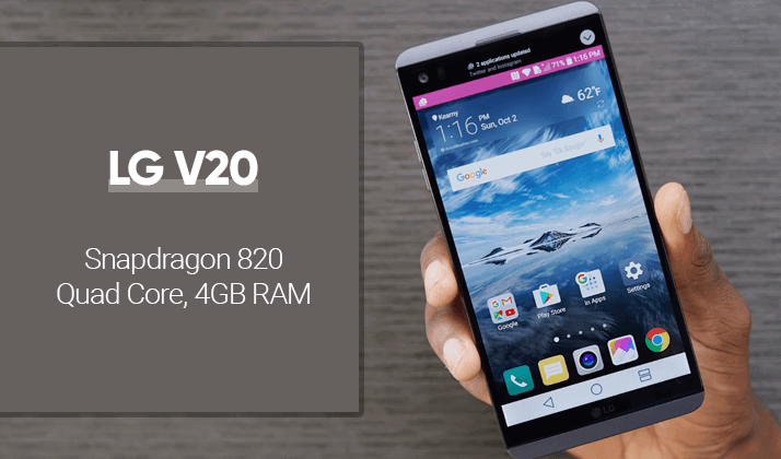 lg v20 an android smartphone with snapdragon 820 processor