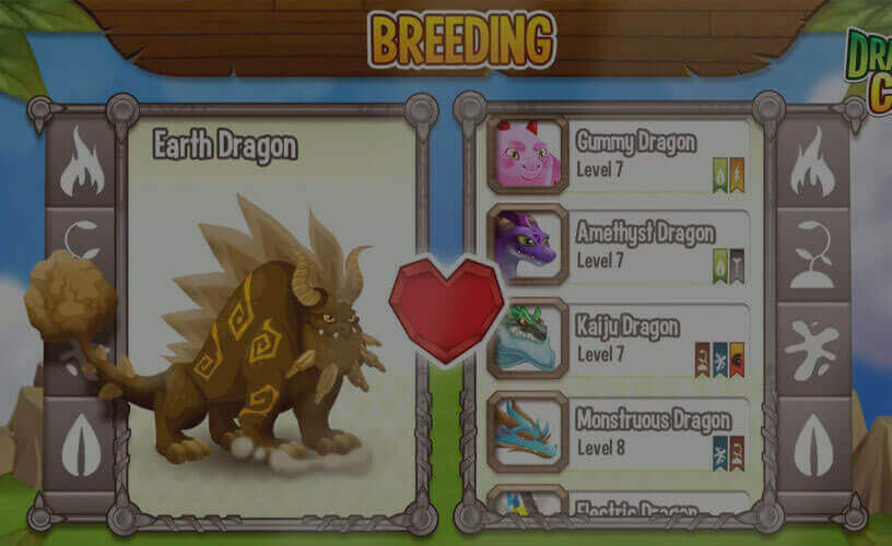 showing how to breed in dragon city mobile game