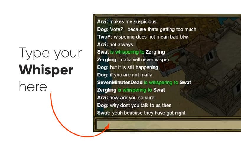 example showing how to whisper in town of salem