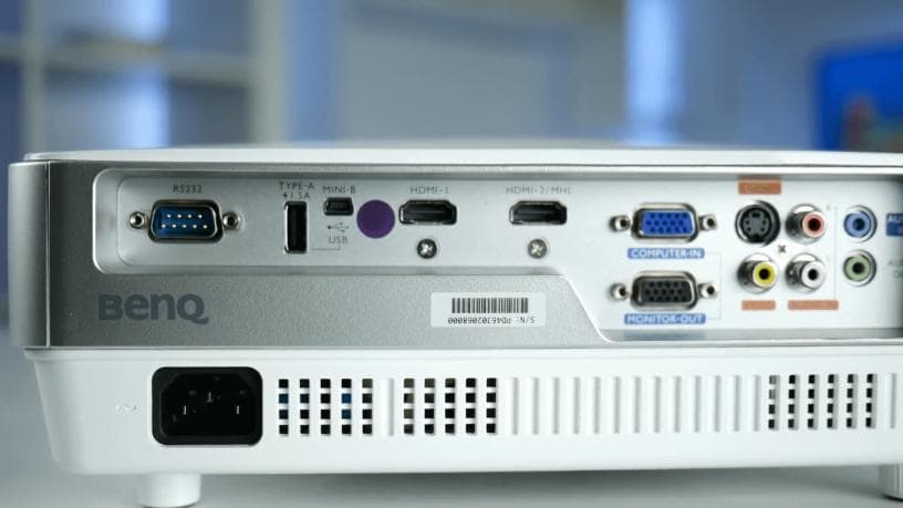 full size image of connectivity ports in benq projector