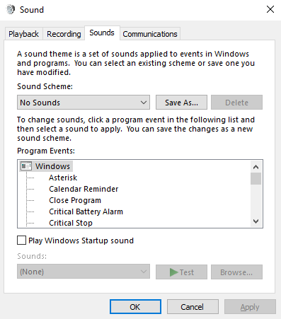 How to Disable All System Sounds on Windows 10