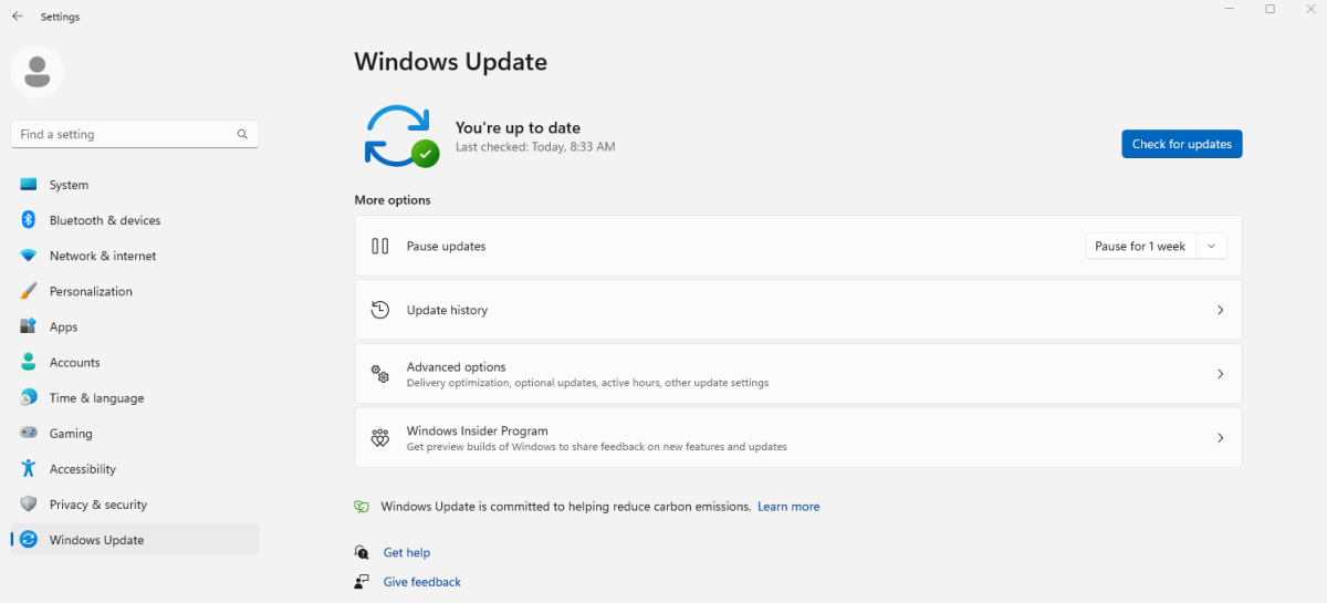 Check for Windows Update to Fix SkyUI Error Code 1